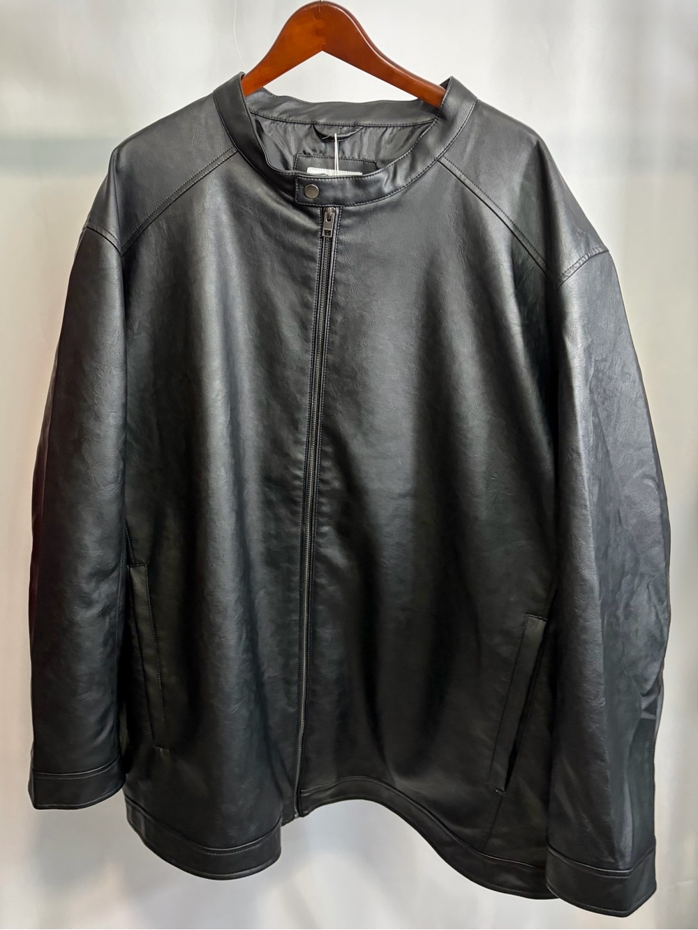Jack & Jones Black Faux Leather Moto Jacket 5XL NWT